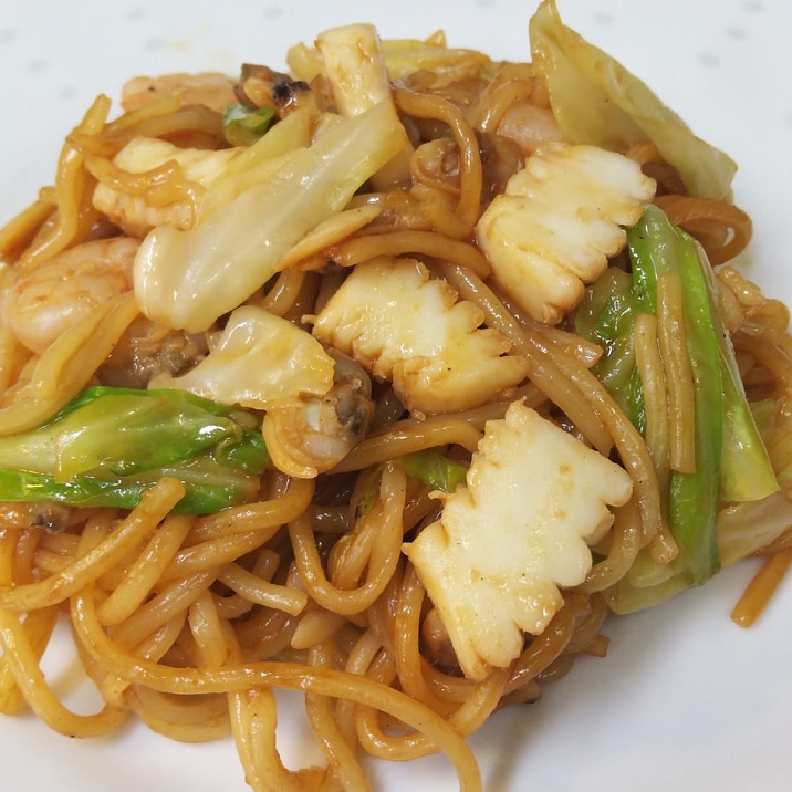 シーフードミックスで簡単!海鮮ソース焼きそば
